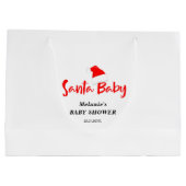 Santa Baby Christmas Winter Baby Shower  ラージペーパーバッグ (裏面)