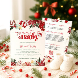 Santa Baby Christmas Winter Baby Shower 招待状