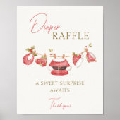 Santa Baby Clothes Boy Baby Shower Diaper Raffle ポスター (正面)