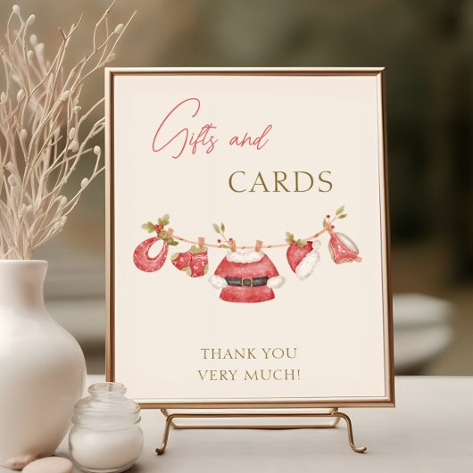 Santa Baby Clothes Boy Baby Shower Gifts and Cards ポスター