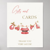 Santa Baby Clothes Boy Baby Shower Gifts and Cards ポスター (正面)