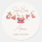 Santa Baby Clothes Winter Boy Baby Shower ラウンドシール (正面)