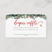 Santa Baby Clothesline Diaper Raffle Cards エンクロージャーカード (正面)