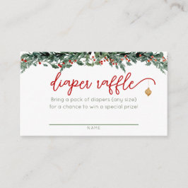 Santa Baby Clothesline Diaper Raffle Cards エンクロージャーカード