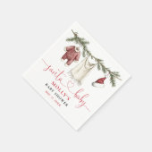 Santa Baby Clothesline Winter Baby Shower スタンダードカクテルナプキン (角)
