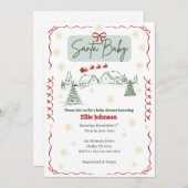 Santa Baby December Baby Shower Invitations 招待状 (正面/裏面)