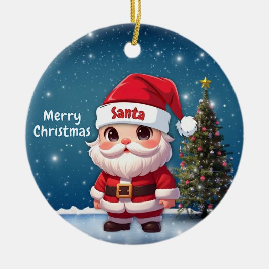 Santa Baby Deer, Fawn, Doe, Reindeer🦌 🎄 セラミックオーナメント (正面)