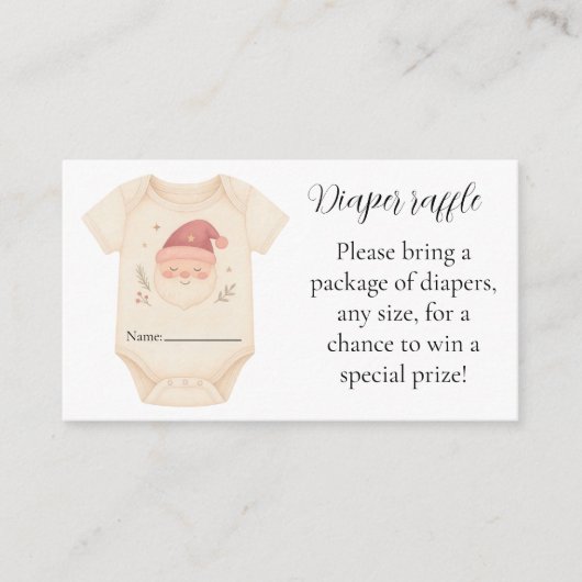 Santa Baby Diaper Raffle Card エンクロージャーカード (正面)