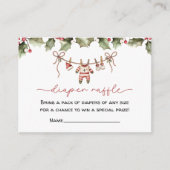 Santa Baby Diaper Raffle Christmas Baby Shower エンクロージャーカード (正面)