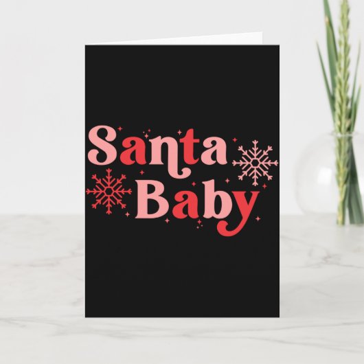 Santa Baby Fun Holiday Tygraphy Design カード (正面)
