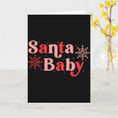 Santa Baby Fun Holiday Tygraphy Design カード (黄色い花)