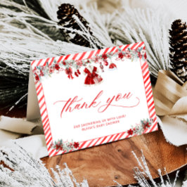 Santa Baby Girl  Baby Shower Thank You Card サンキューカード