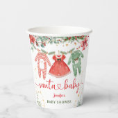 Santa Baby Girl Christmas Baby Shower Paper cup 紙コップ (裏面)