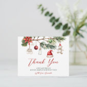 Santa Baby Holiday Christmas Baby Shower サンキューカード (スタンド正面)