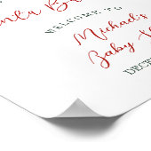 Santa Baby Holiday Christmas Baby Shower Welcome ポスター (角)