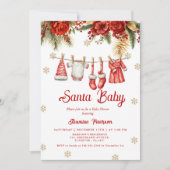 Santa Baby Holiday Winter Baby Cloth baby shower 招待状 (正面)