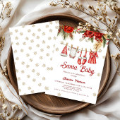Santa Baby Holiday Winter Baby Cloth baby shower 招待状