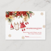 Santa Baby Holiday Winter diaper raffle request エンクロージャーカード (正面)