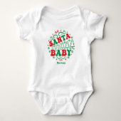 Santa Baby Personalized Retro Christmas ベビーボディスーツ (正面)