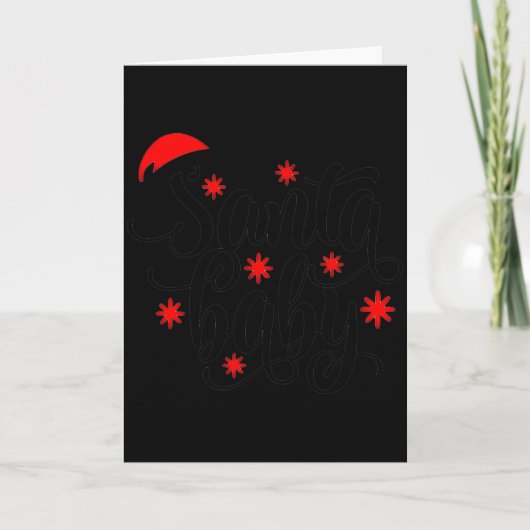 Santa Baby Pregnancy Announcement Christmas Santa  カード (正面)