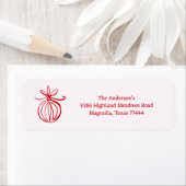 Santa Baby Red Holiday Baby Shower Return Address ラベル (インサイチュ)