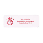 Santa Baby Red Holiday Baby Shower Return Address ラベル (正面)