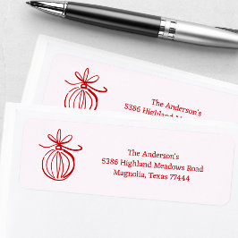 Santa Baby Red Holiday Baby Shower Return Address ラベル
