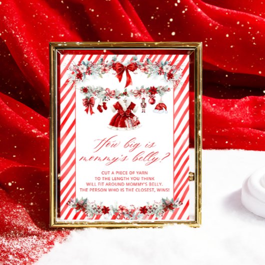 Santa Baby Red How Big is Mommy's Belly ポスター