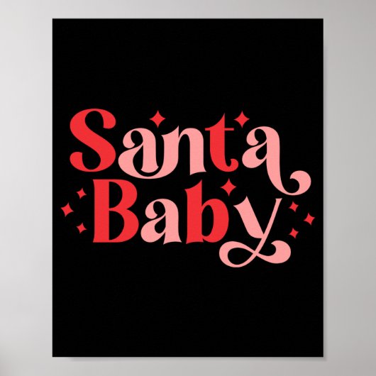 Santa Baby Retro Christmas Tygraphy  ポスター (正面)