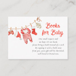 Santa Baby Shower Books for Baby エンクロージャーカード
