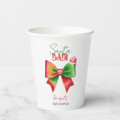 Santa Baby shower bow and Santa hat Christmas 紙コップ (裏面)