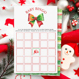 Santa Baby shower bow, Santa hat Baby Bingo game チラシ