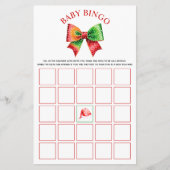 Santa Baby shower bow, Santa hat Baby Bingo game チラシ (正面)