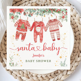 Santa Baby Shower Christmas Boy Paper Napkin スタンダードカクテルナプキン