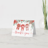 Santa Baby Shower Christmas Folded Thank You Card サンキューカード (正面)