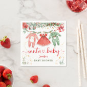 Santa Baby Shower Christmas Girl Paper Napkin スタンダードカクテルナプキン (インサイチュ)