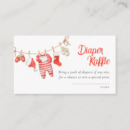 Santa Baby Shower Diaper Raffle エンクロージャーカード