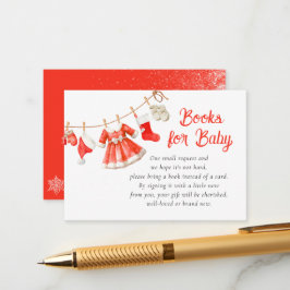 Santa Baby Shower Girl Books for Baby エンクロージャーカード