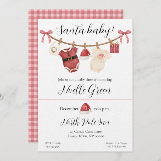 Santa Baby Shower Invitation 招待状 (正面/裏面)
