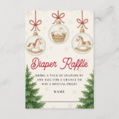 Santa Baby Winter Baby Shower Diaper Raffle エンクロージャーカード (正面)