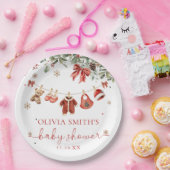 Santa Baby Winter Christmas Baby Shower ペーパープレート (パーティー)