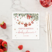 Santa Baby Winter Christmas Baby Shower Napkins スタンダードカクテルナプキン (インサイチュ)