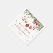 Santa Baby Winter Christmas Baby Shower Napkins スタンダードカクテルナプキン (角)