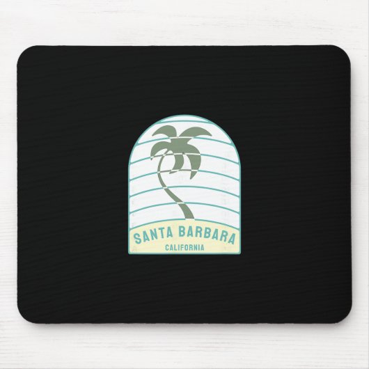 Santa Barbara Beach California Palm Tree Ca Vacati マウスパッド (正面)