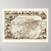 Santa Barbara, CA Panoramic Map - 1898 ポスター (正面)