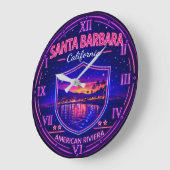 Santa Barbara California Coastal ラージ壁時計 (傾斜)