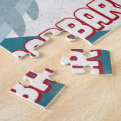 Santa Barbara Dolphin - Retro Vintage Travel ジグソーパズル (側面)