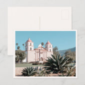Santa Barbara Mission California Retro ポストカード (正面/裏面)