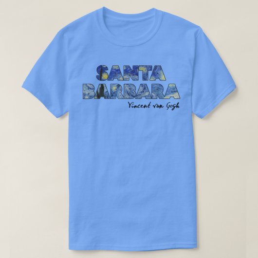 Santa Barbara Van Gogh Starry Night Art Vincent Va Tシャツ (デザイン正面)