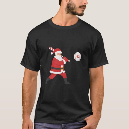 Santa Baseball Six Seven Meme Christmas Festive  Tシャツ (正面)